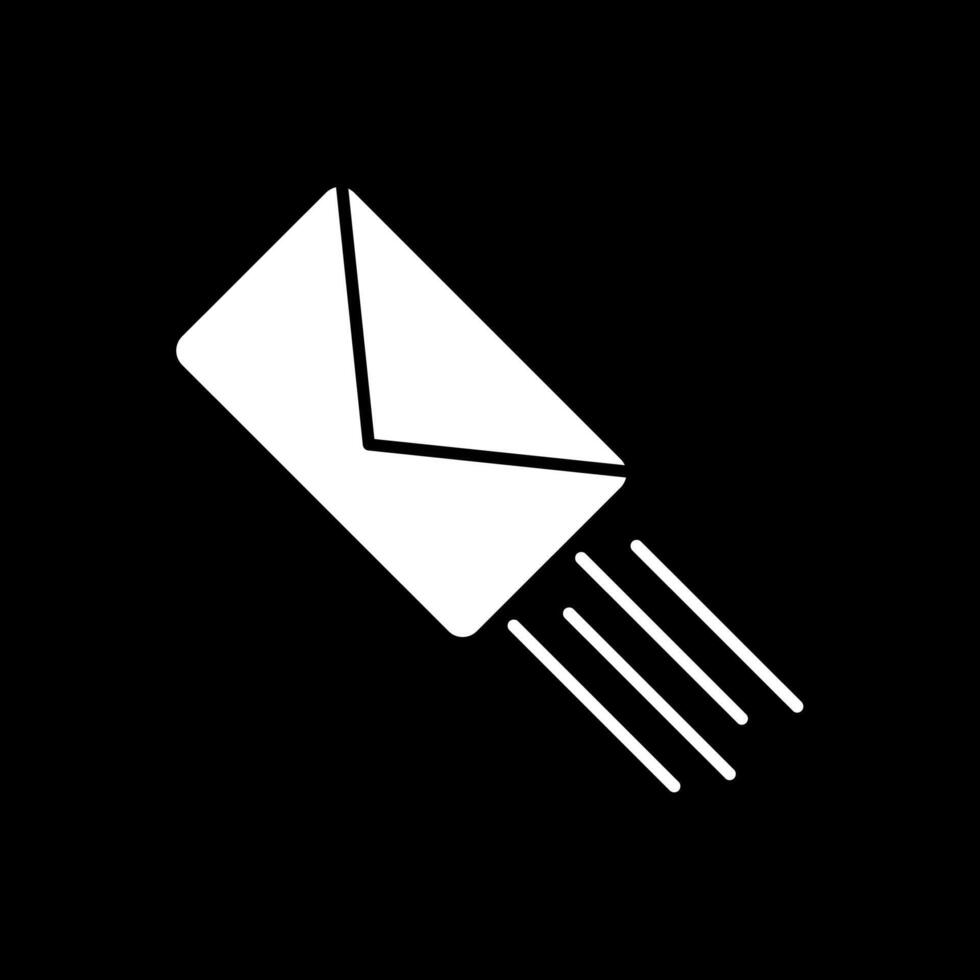 Express Mail Glyph Inverted Icon vector