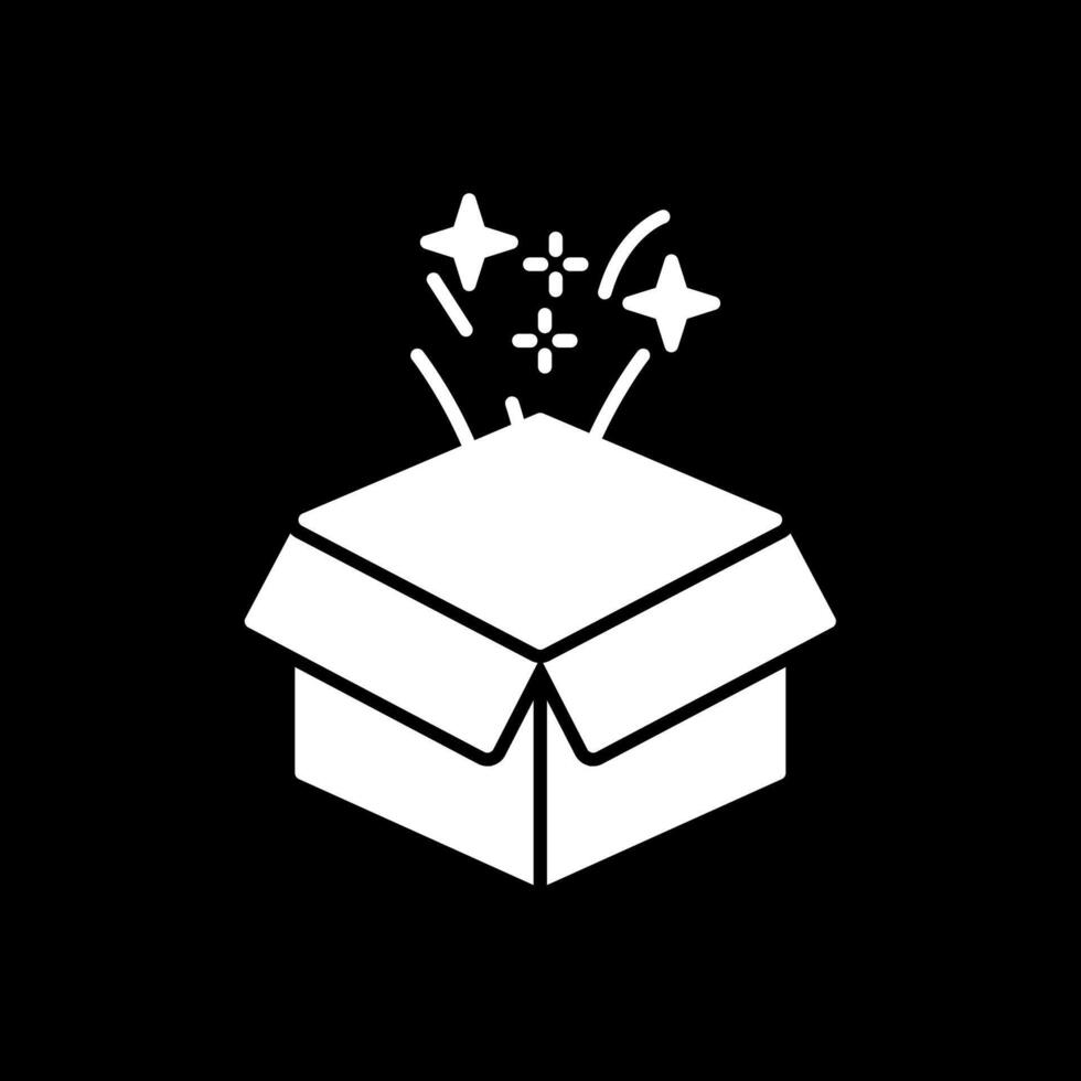 Box Glyph Inverted Icon vector