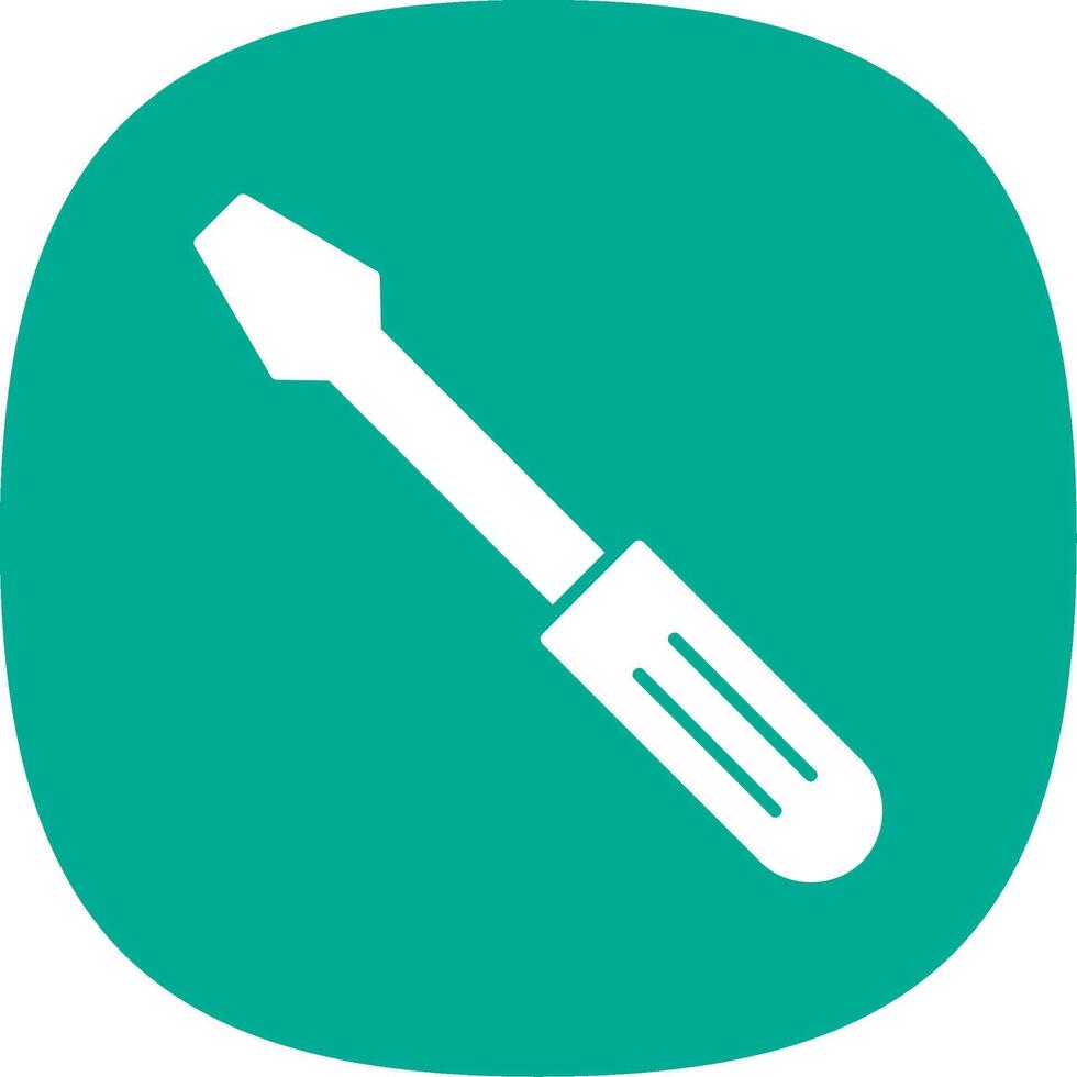Screwdriver Glyph Curve Icon vector