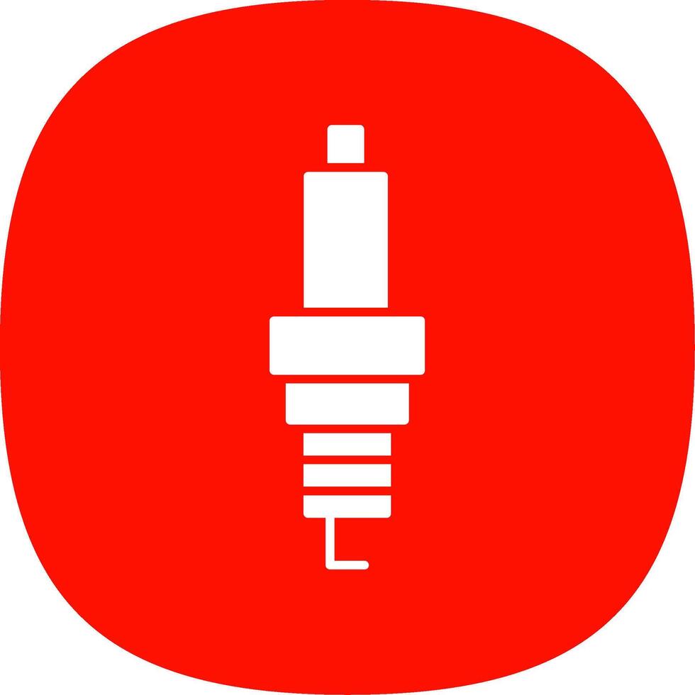 Spark Plug Glyph Curve Icon vector