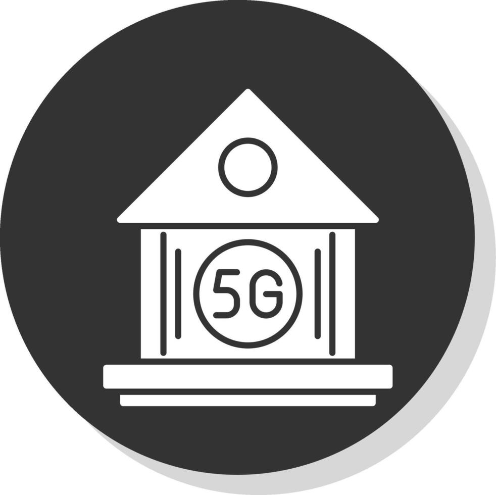 Smart Home Glyph Grey Circle Icon vector