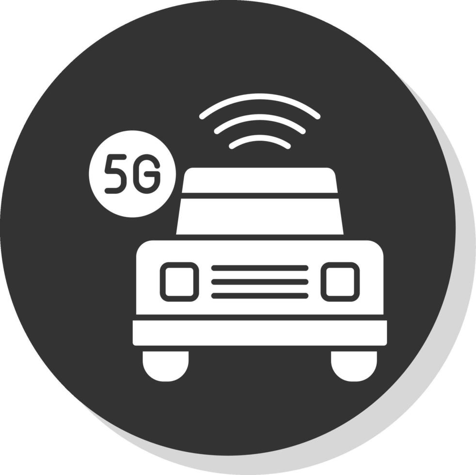Smart Car Glyph Grey Circle Icon vector