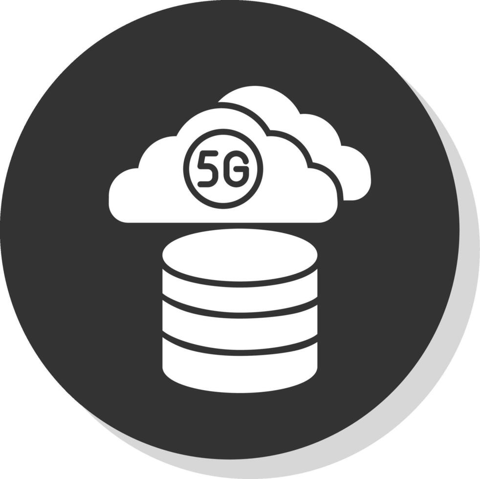 Cloud Database Glyph Grey Circle Icon vector