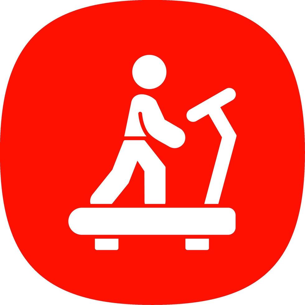 Treadmill Glyph Curve Icon vector