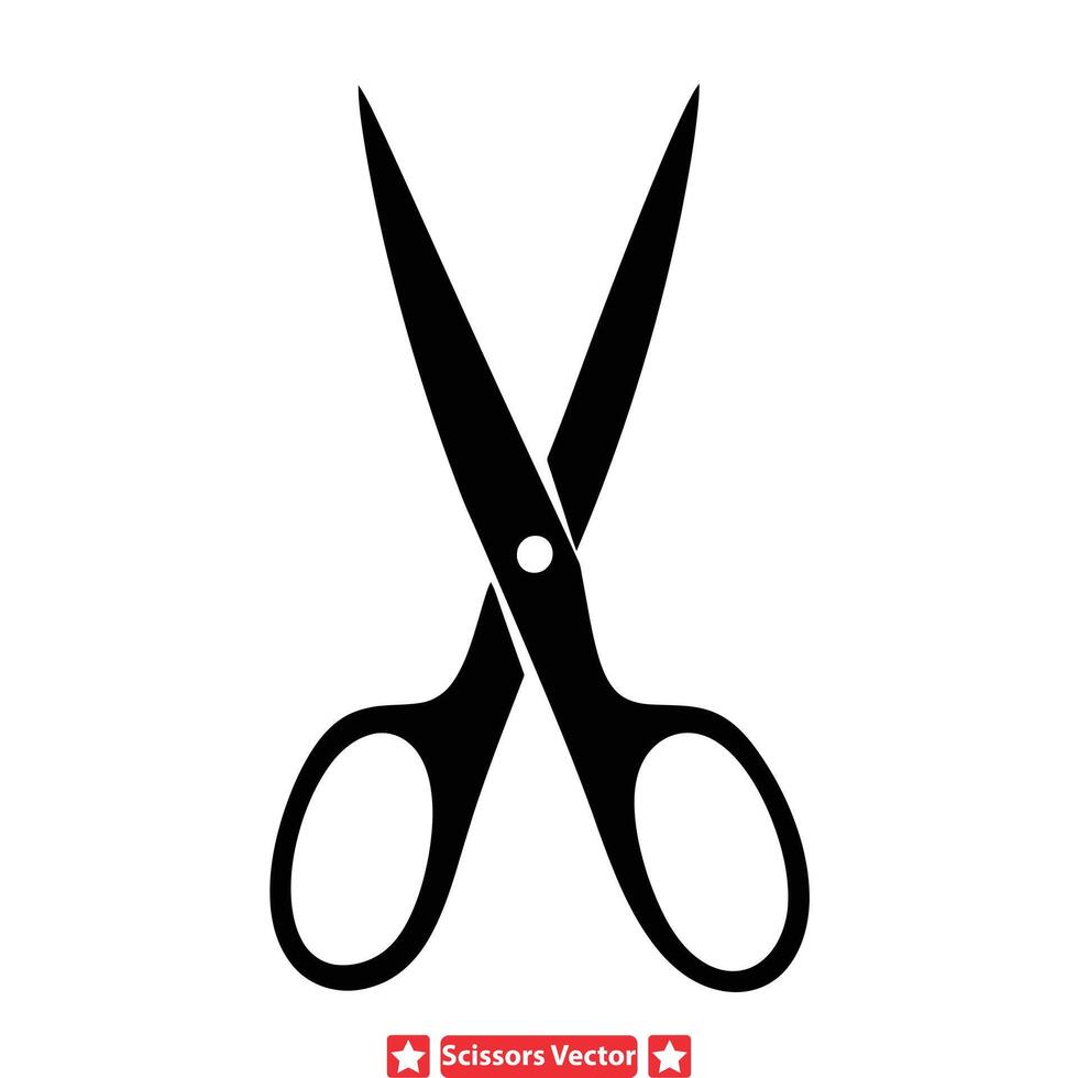 Artistic Scissors Silhouette Pack Creative Cutting Instruments for Art Projects, Craftwork, and Illustrations vector