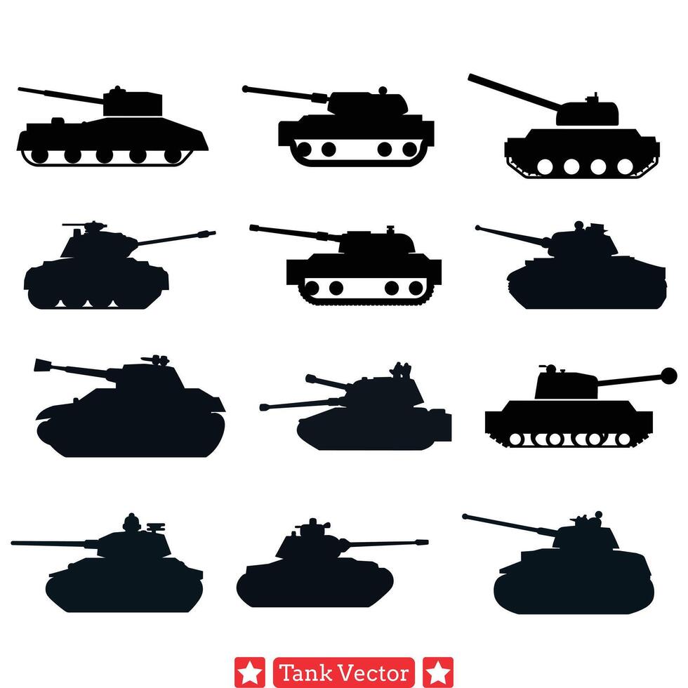Iron Warriors Wide Range of Tank Silhouettes for Artworks vector