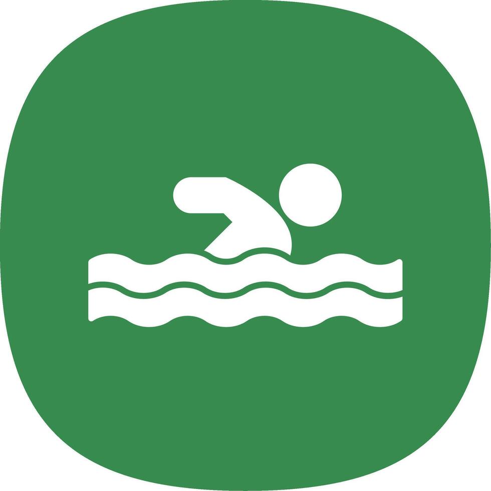 Swimming Glyph Curve Icon vector