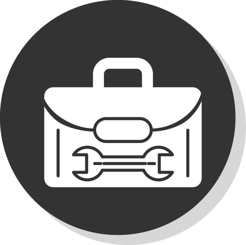 Tool Box Glyph Grey Circle Icon vector