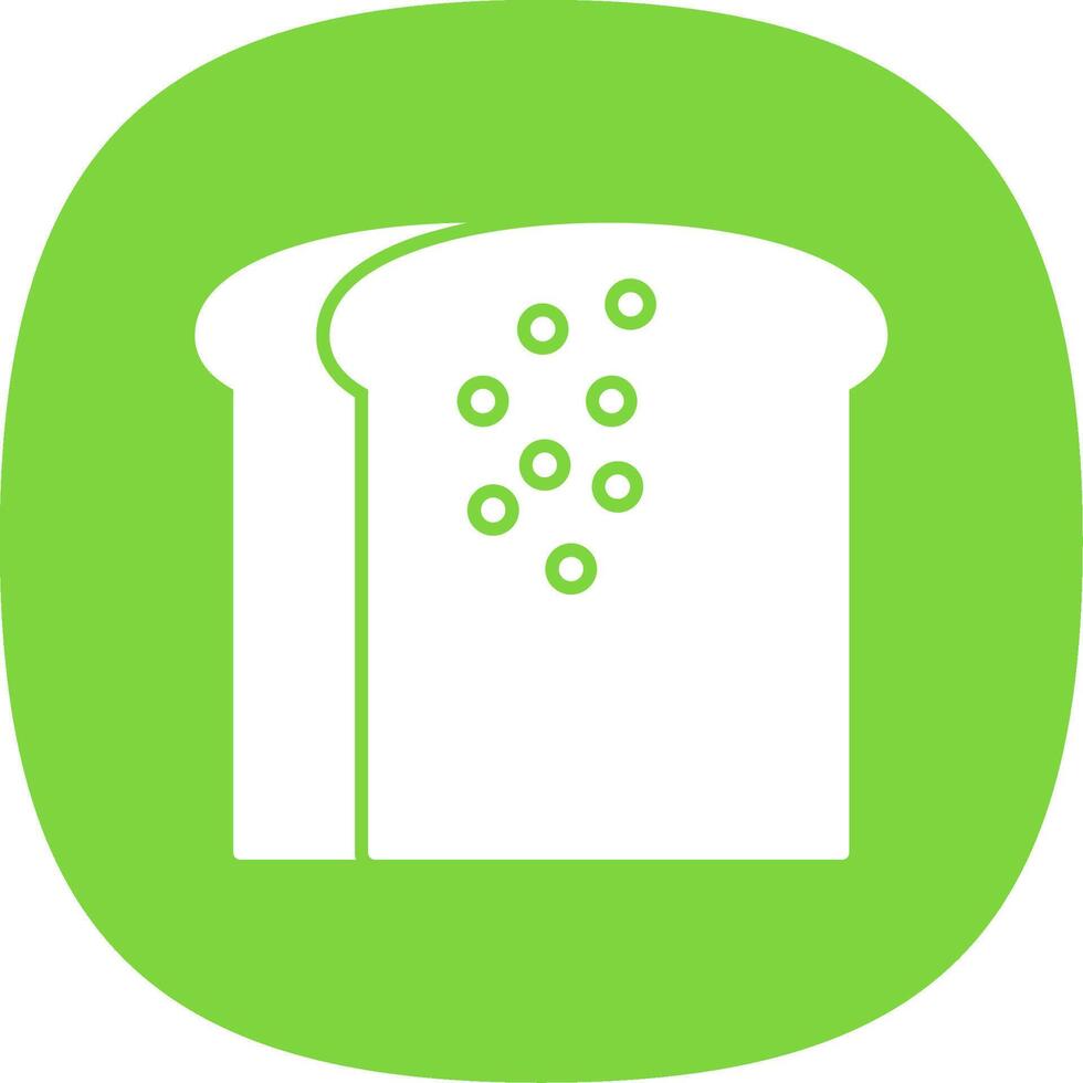 Toast Glyph Curve Icon vector