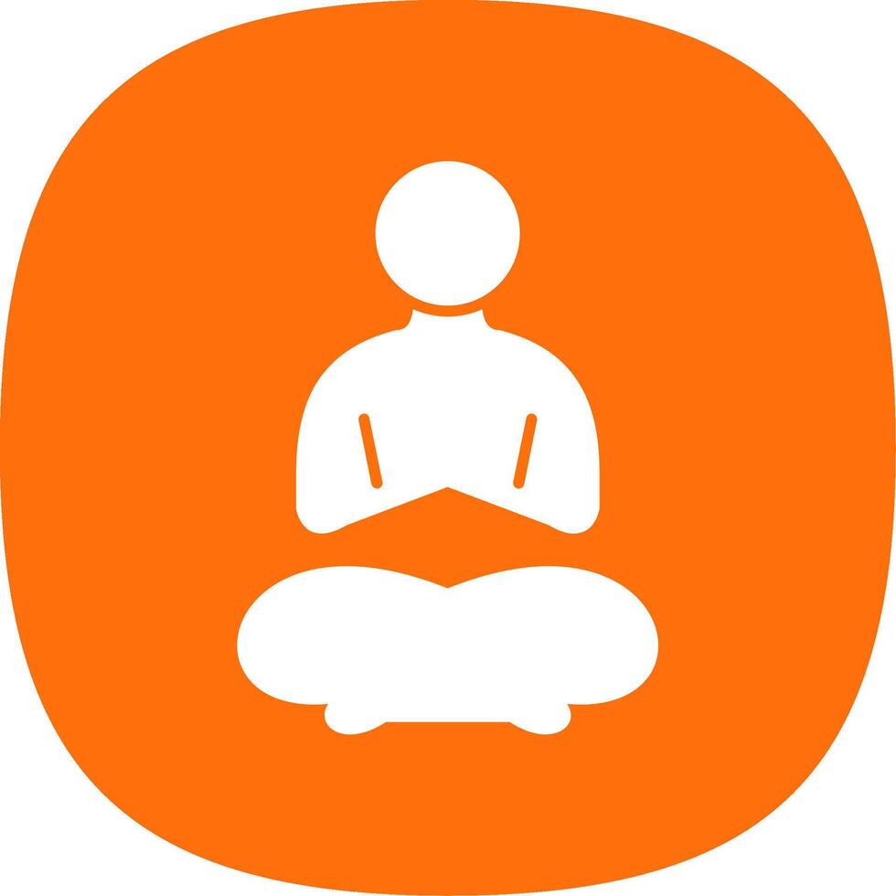 Yoga Glyph Curve Icon vector