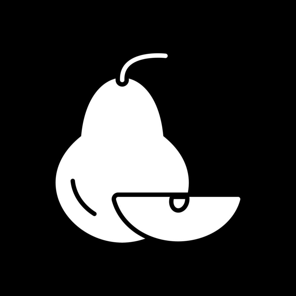 Quince Glyph Inverted Icon vector