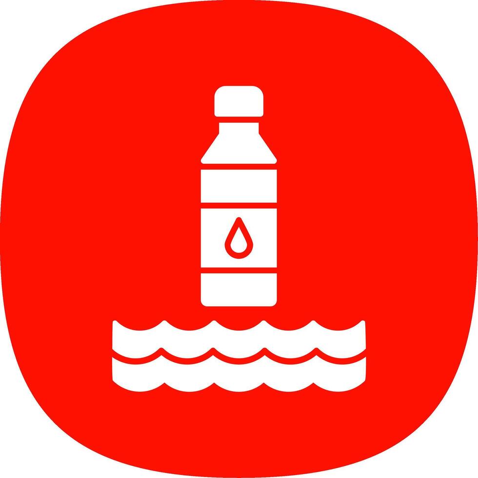 Water Glyph Curve Icon vector