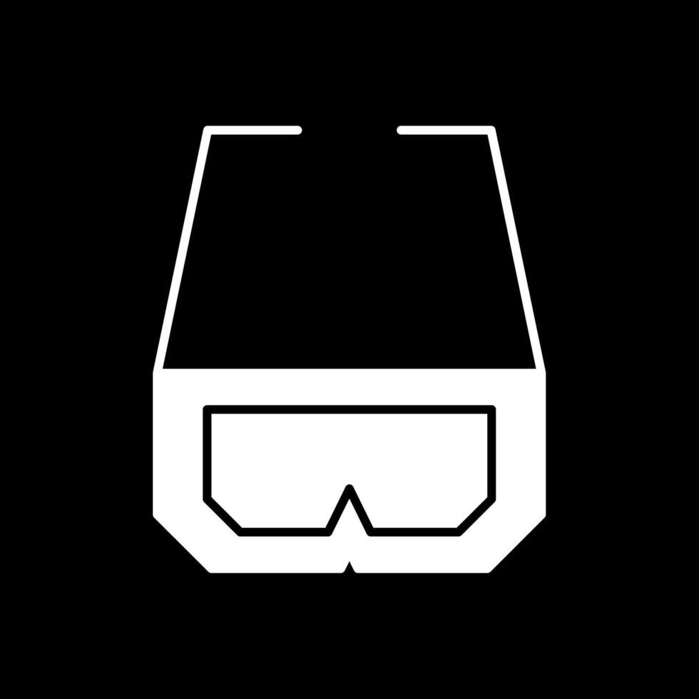 3d gafas glifo icono invertido vector