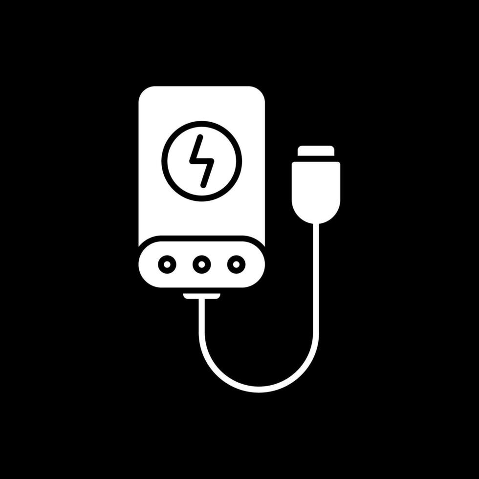 Power Bank Glyph Inverted Icon vector