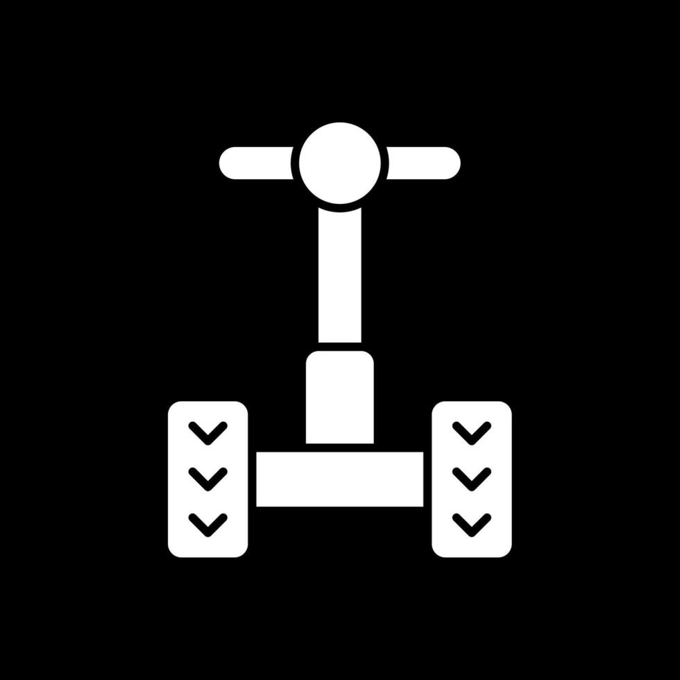 segway glifo invertido icono vector