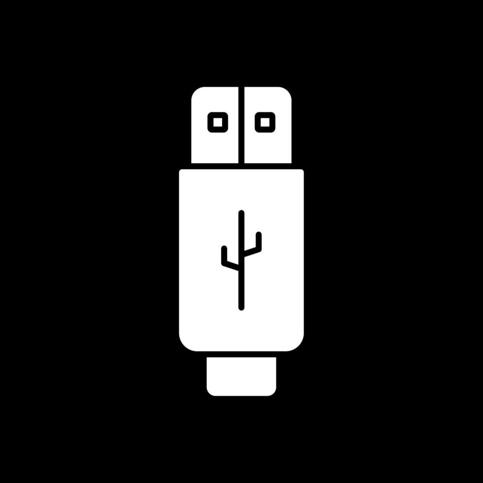 icono de glifo usb invertido vector