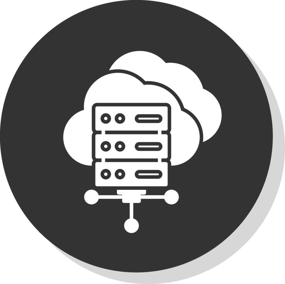 Cloud Computing Glyph Grey Circle Icon vector