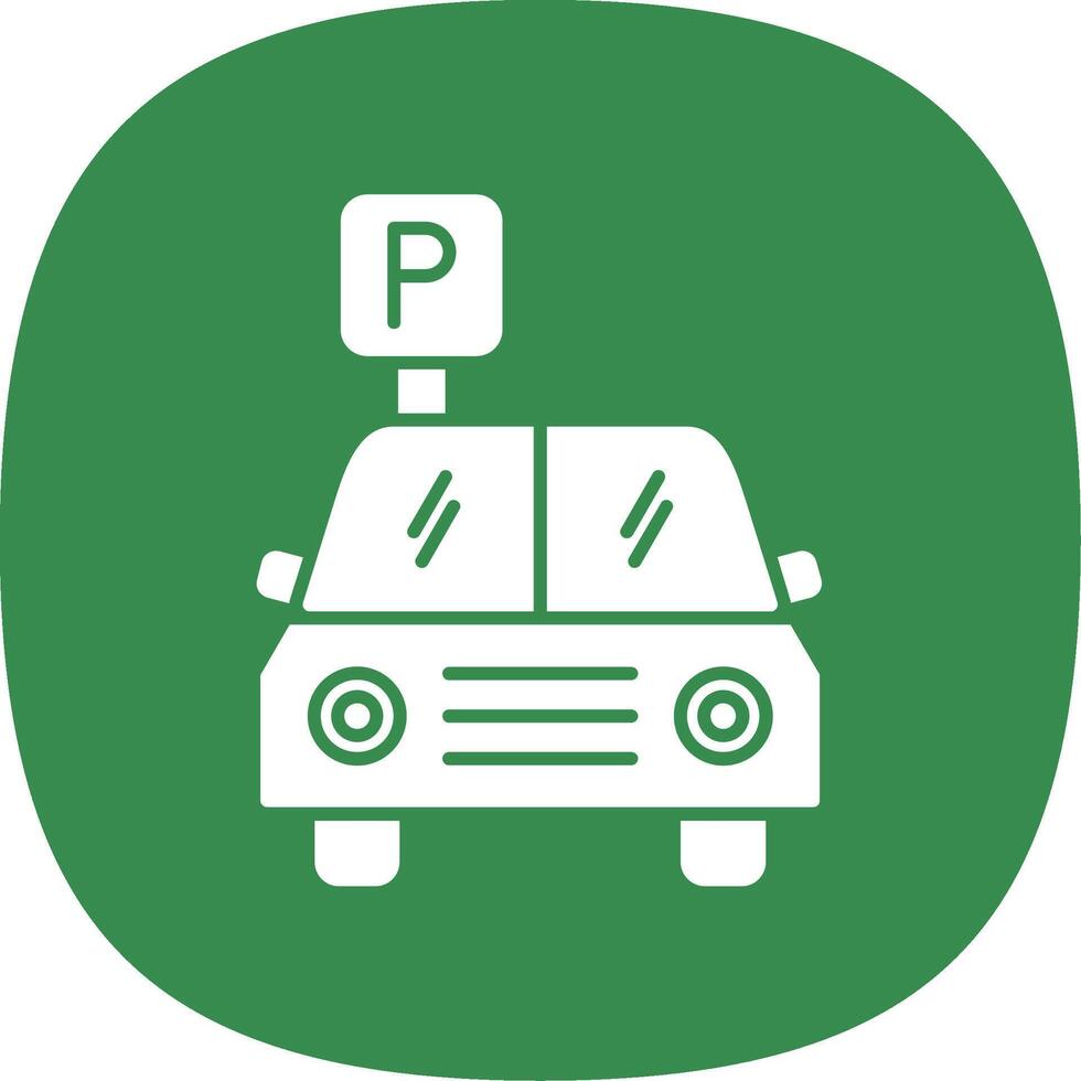 Parking Glyph Curve Icon vector