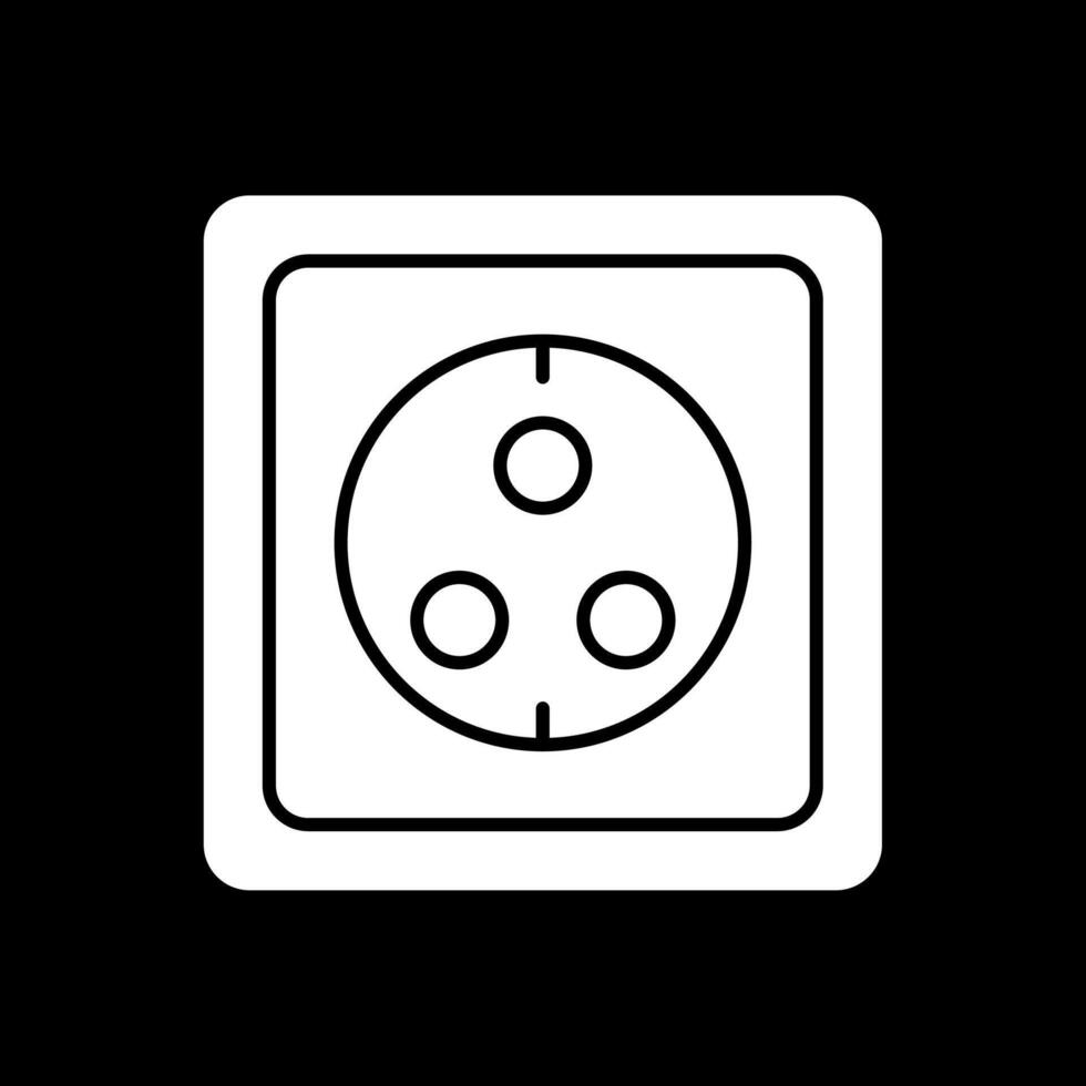 Wall Socket Glyph Inverted Icon vector