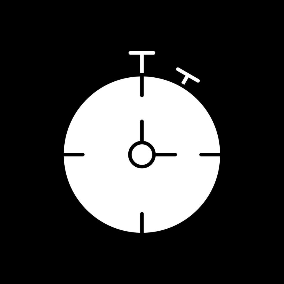 Chronometer Glyph Inverted Icon vector