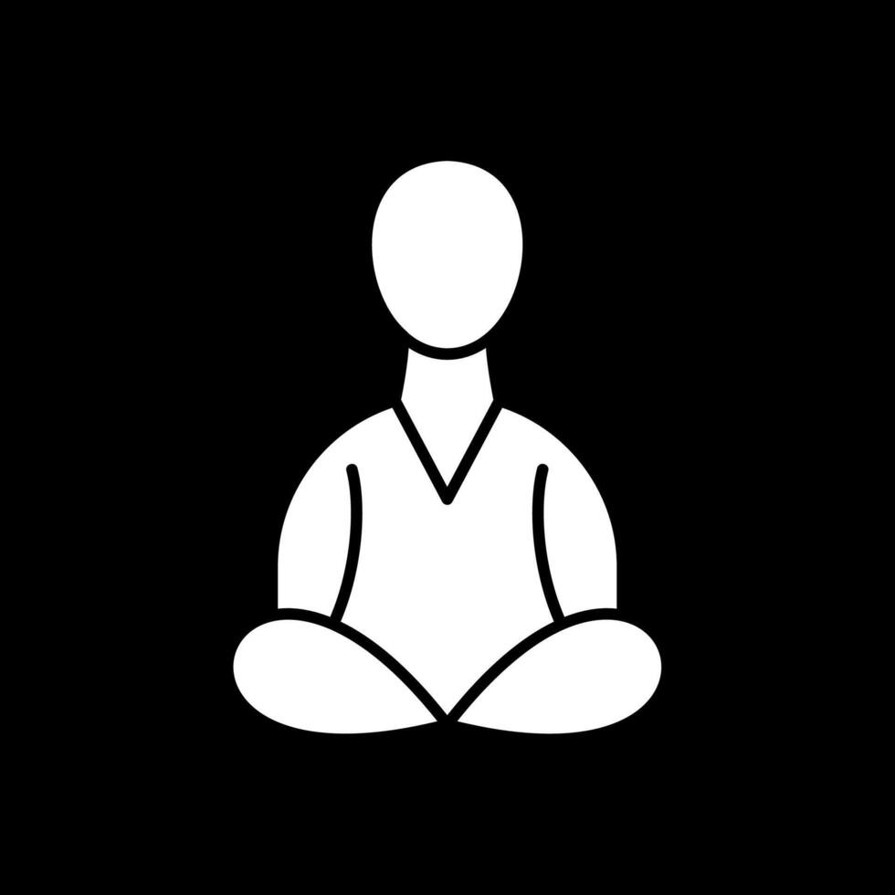 Meditation Glyph Inverted Icon vector