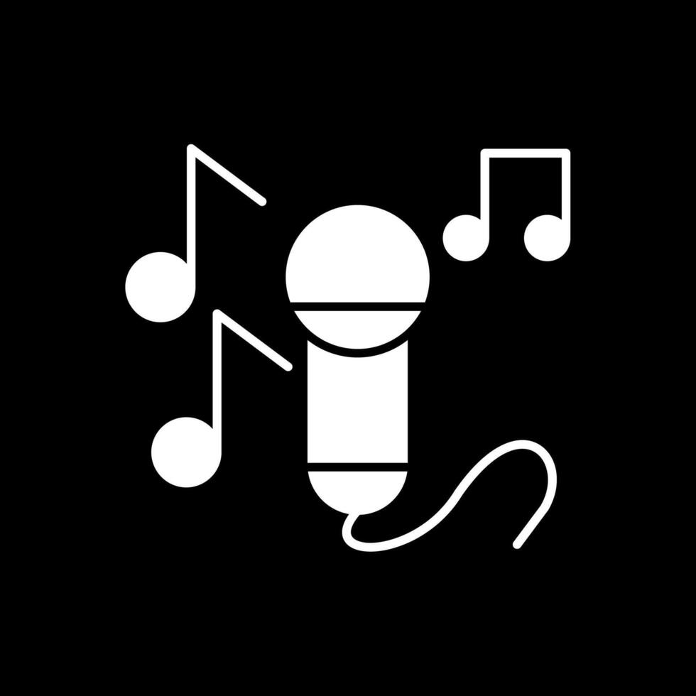 Sing Glyph Inverted Icon vector