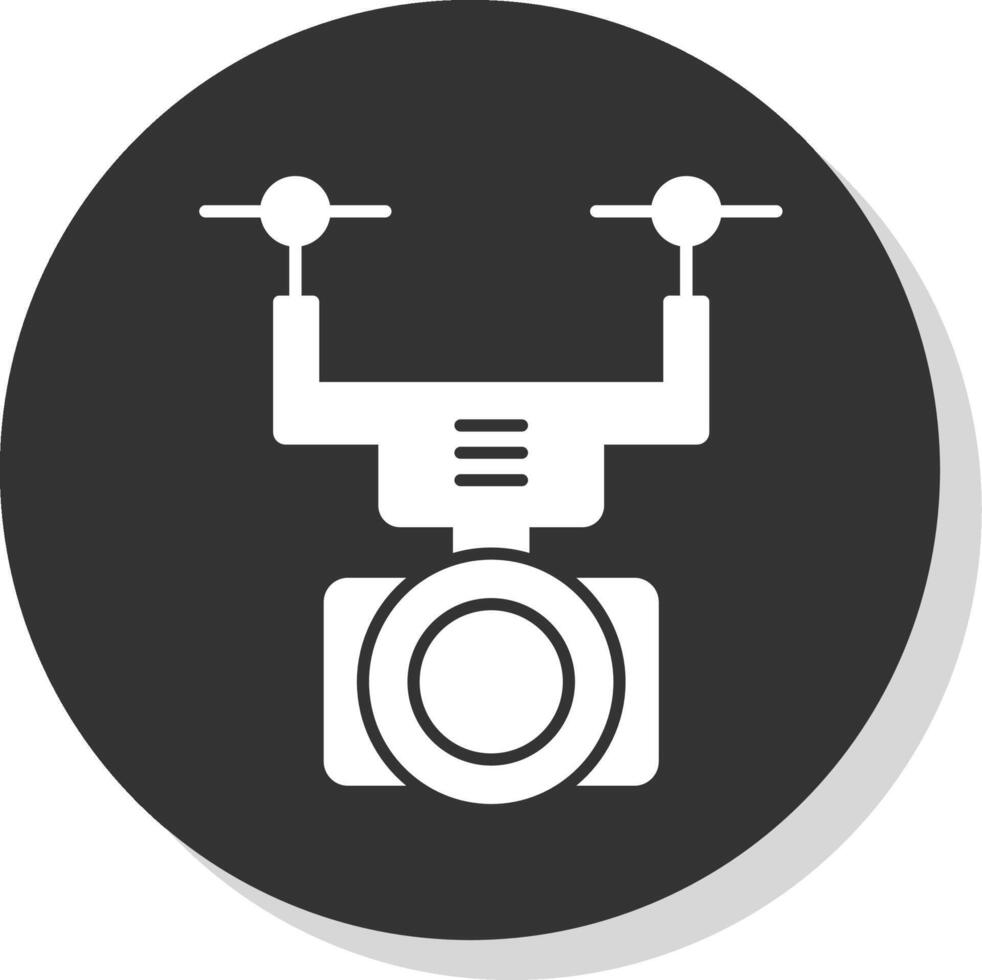 Camera Drone Glyph Grey Circle Icon vector