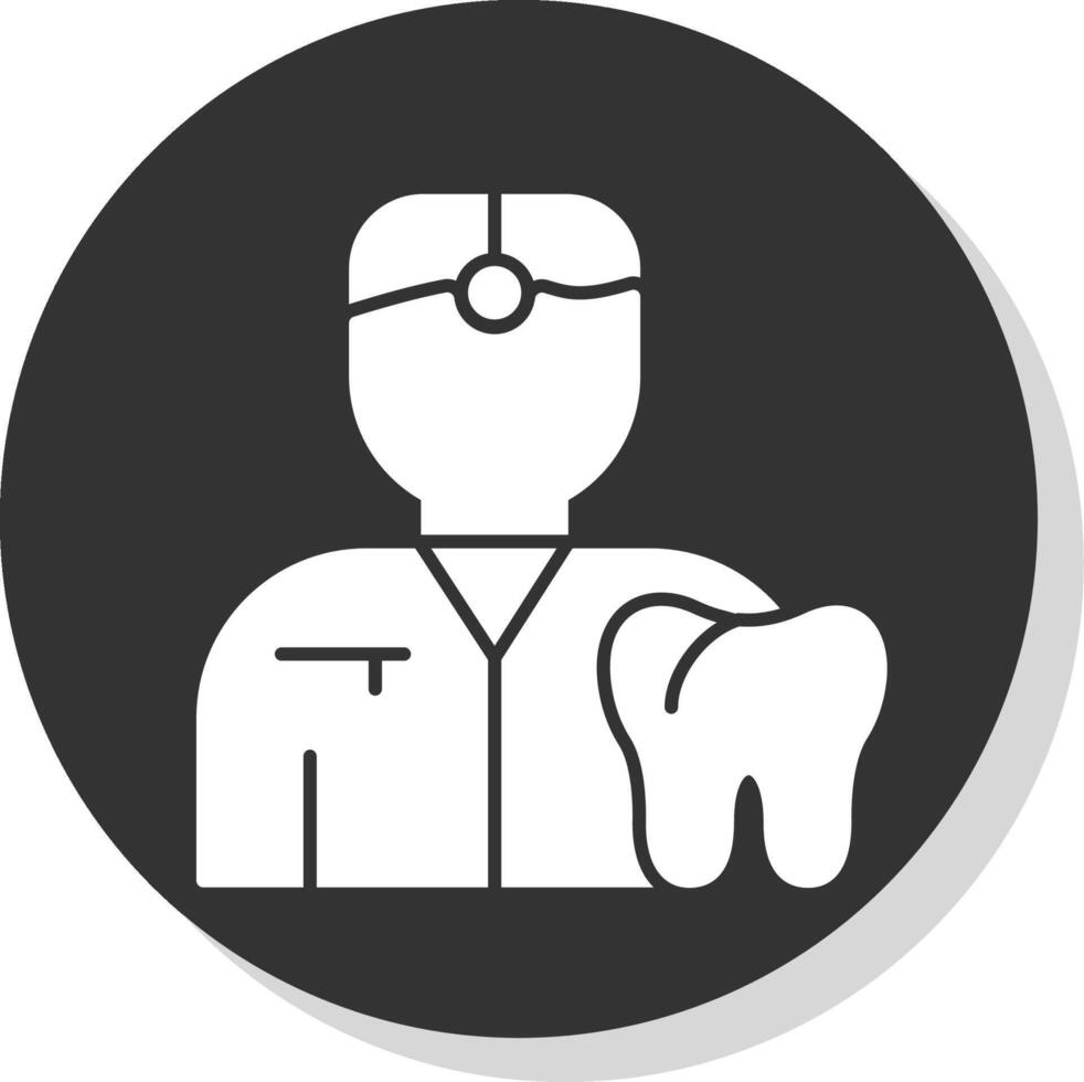 dentista glifo gris circulo icono vector