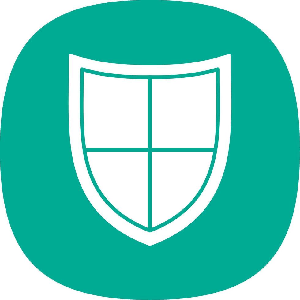 Shield Glyph Curve Icon vector