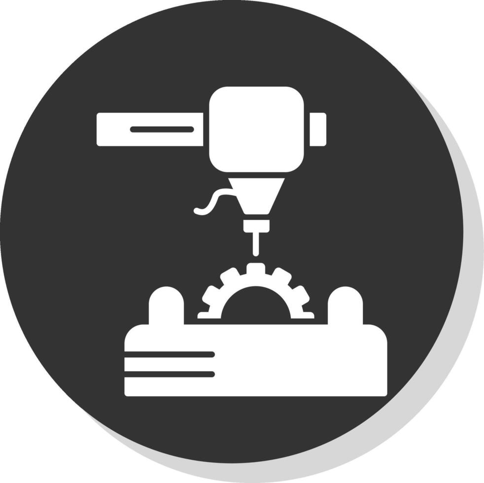 3d Printer Glyph Grey Circle Icon vector