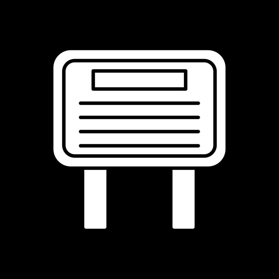 BillBoard Glyph Inverted Icon vector