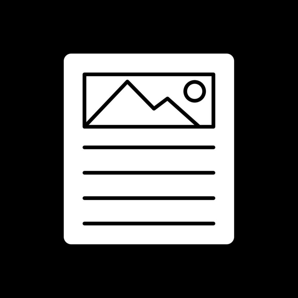 News Paper Glyph Inverted Icon vector