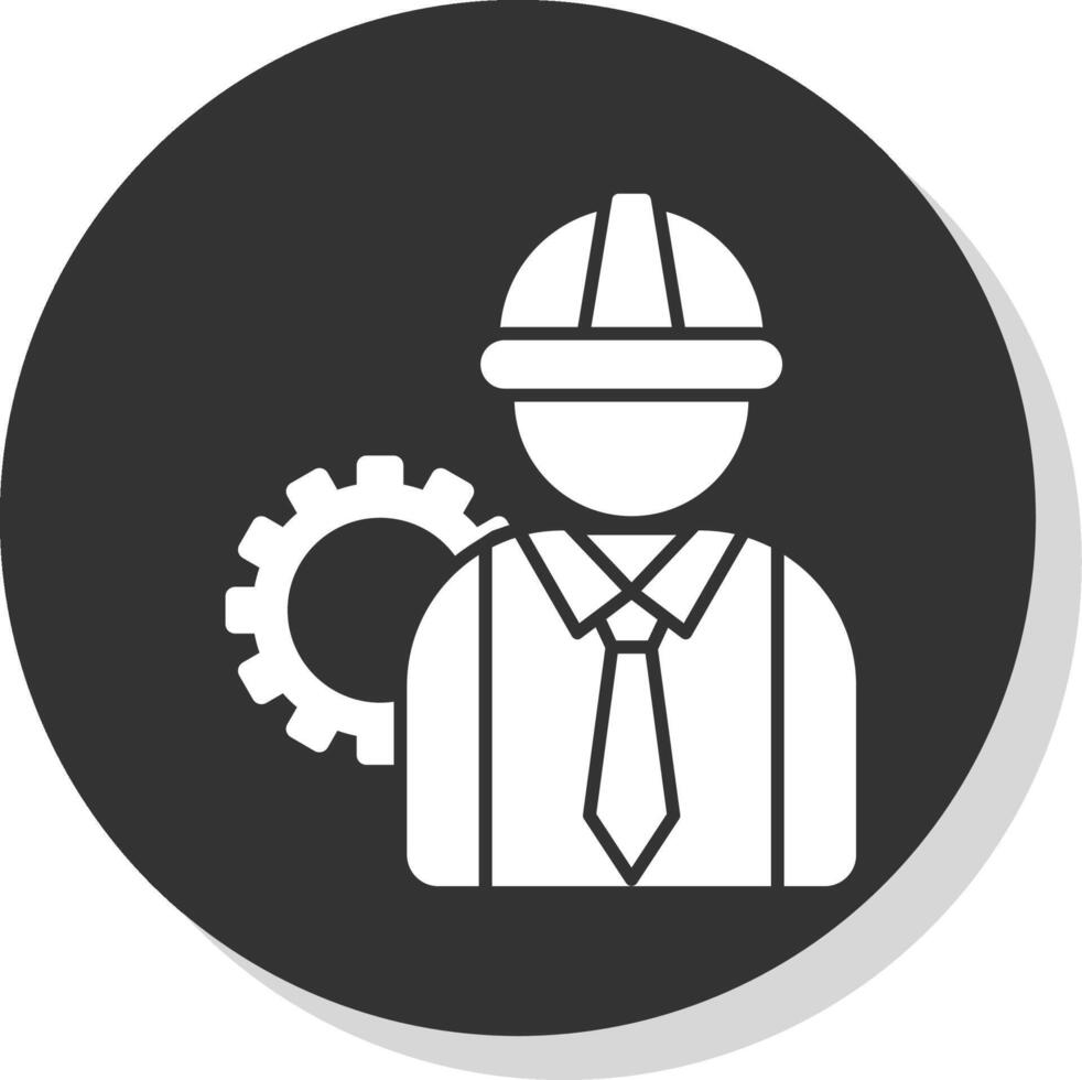 Engineer Glyph Grey Circle Icon vector