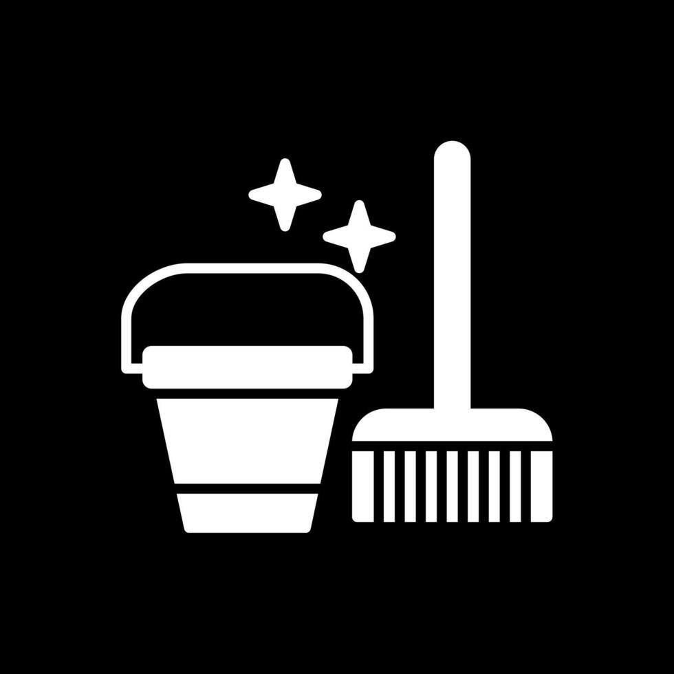 Cleaning Tools Glyph Inverted Icon vector