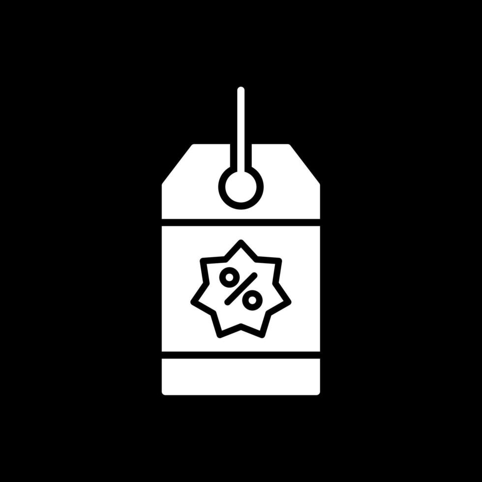Coupon Glyph Inverted Icon vector