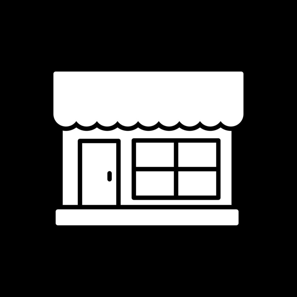 Grocery Store Glyph Inverted Icon vector