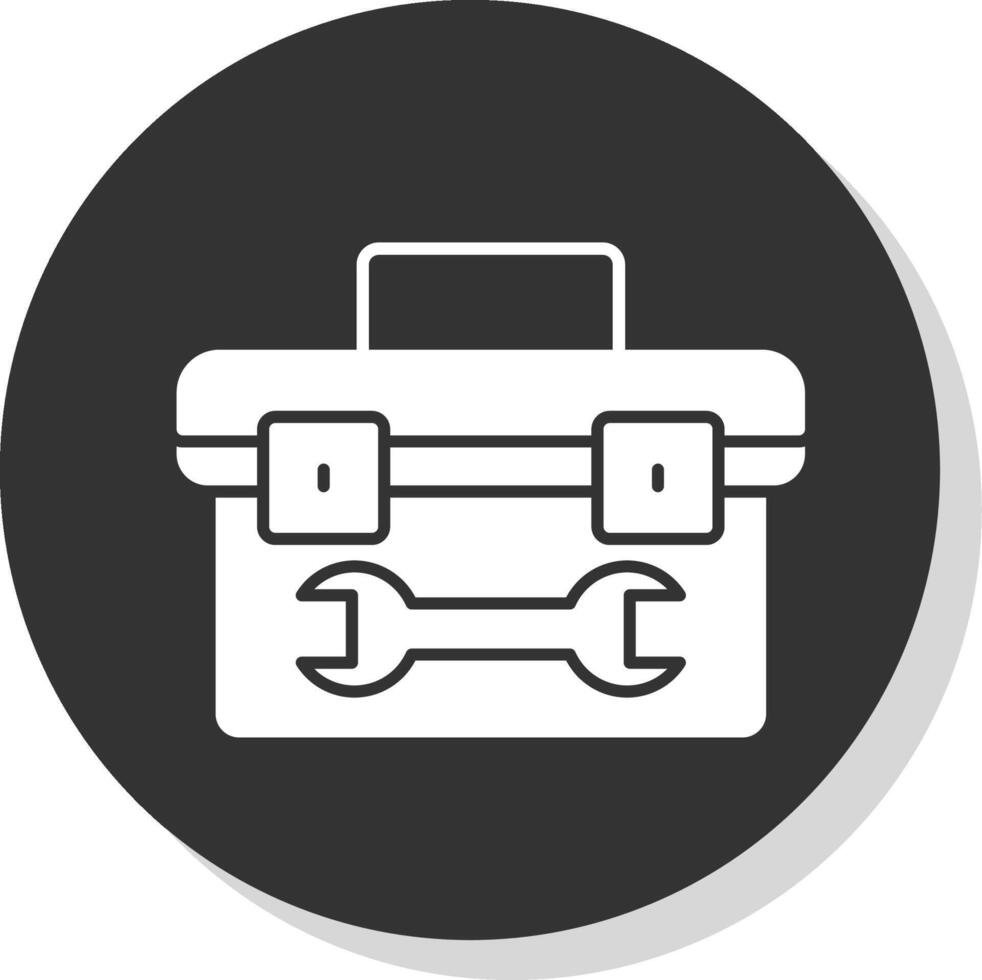 Tool Box Glyph Grey Circle Icon vector