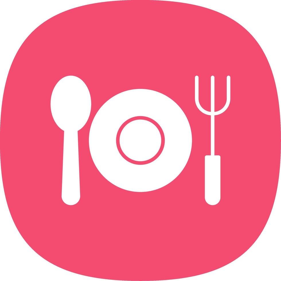 Cutlery Glyph Curve Icon vector