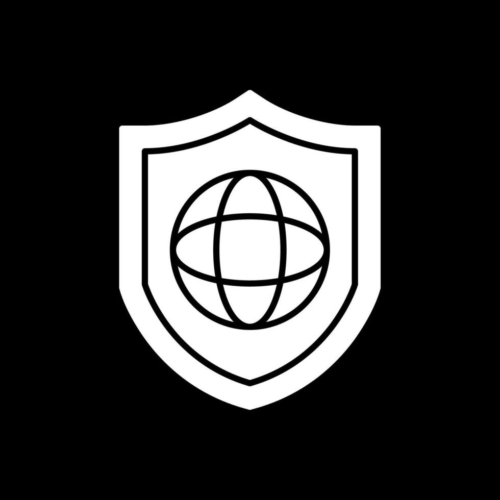 Protected Network Glyph Inverted Icon vector