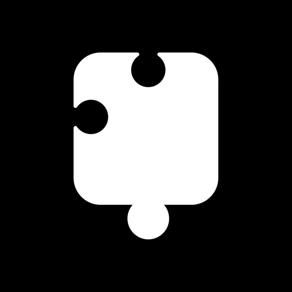 Jigsaw Glyph Inverted Icon vector