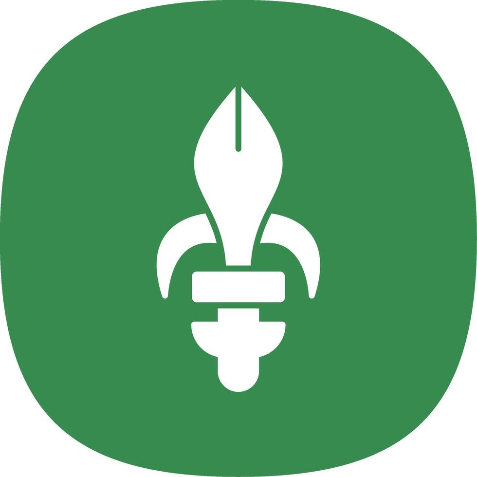 Fleur de lis Glyph Curve Icon vector