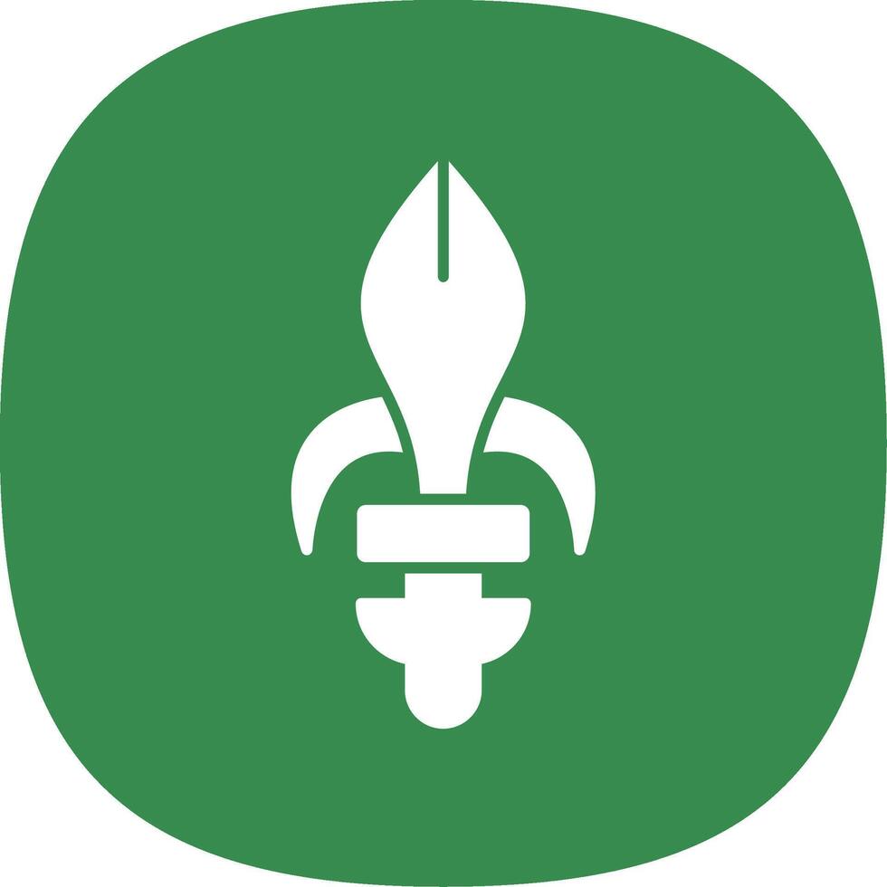 Fleur de lis Glyph Curve Icon vector