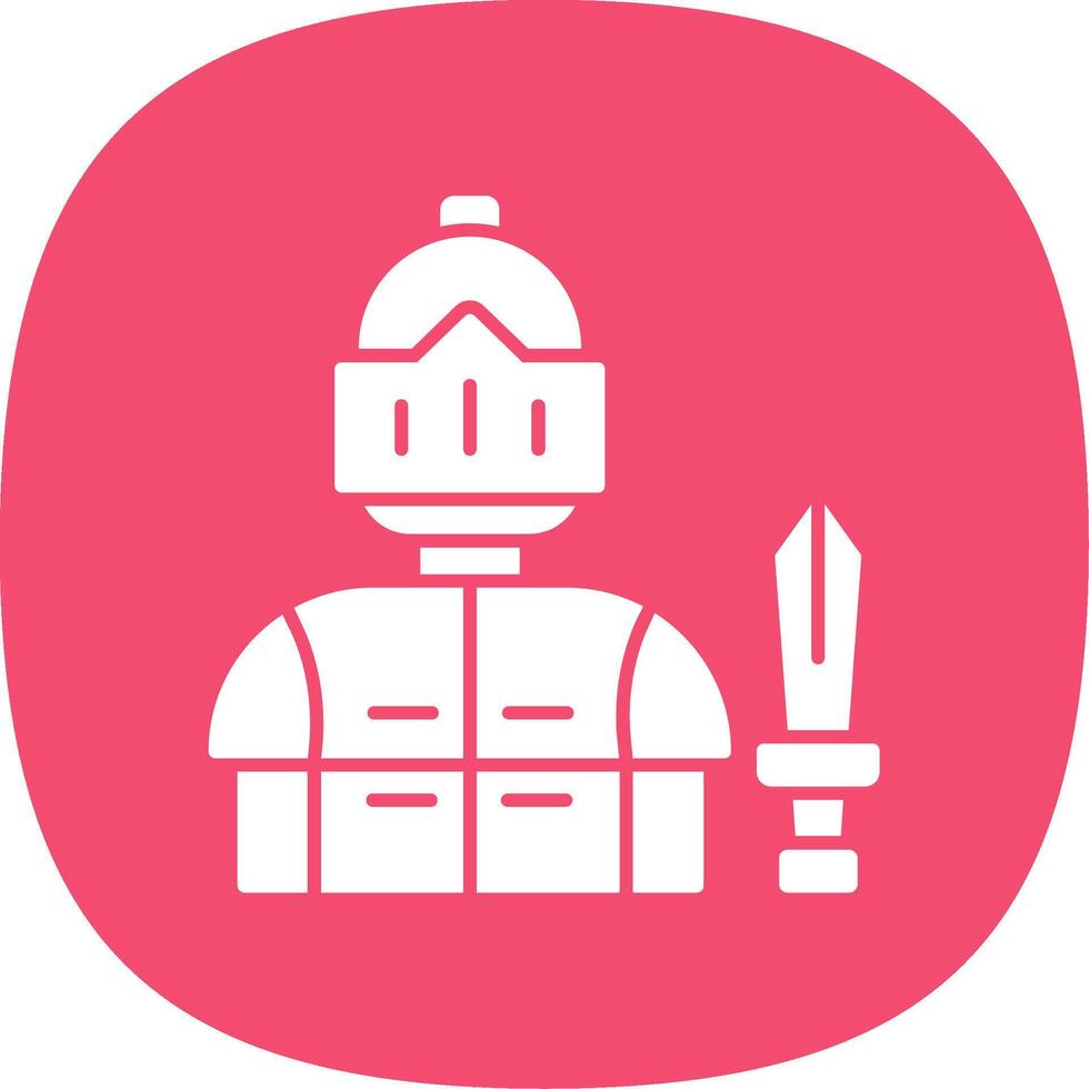 Knight Glyph Curve Icon vector