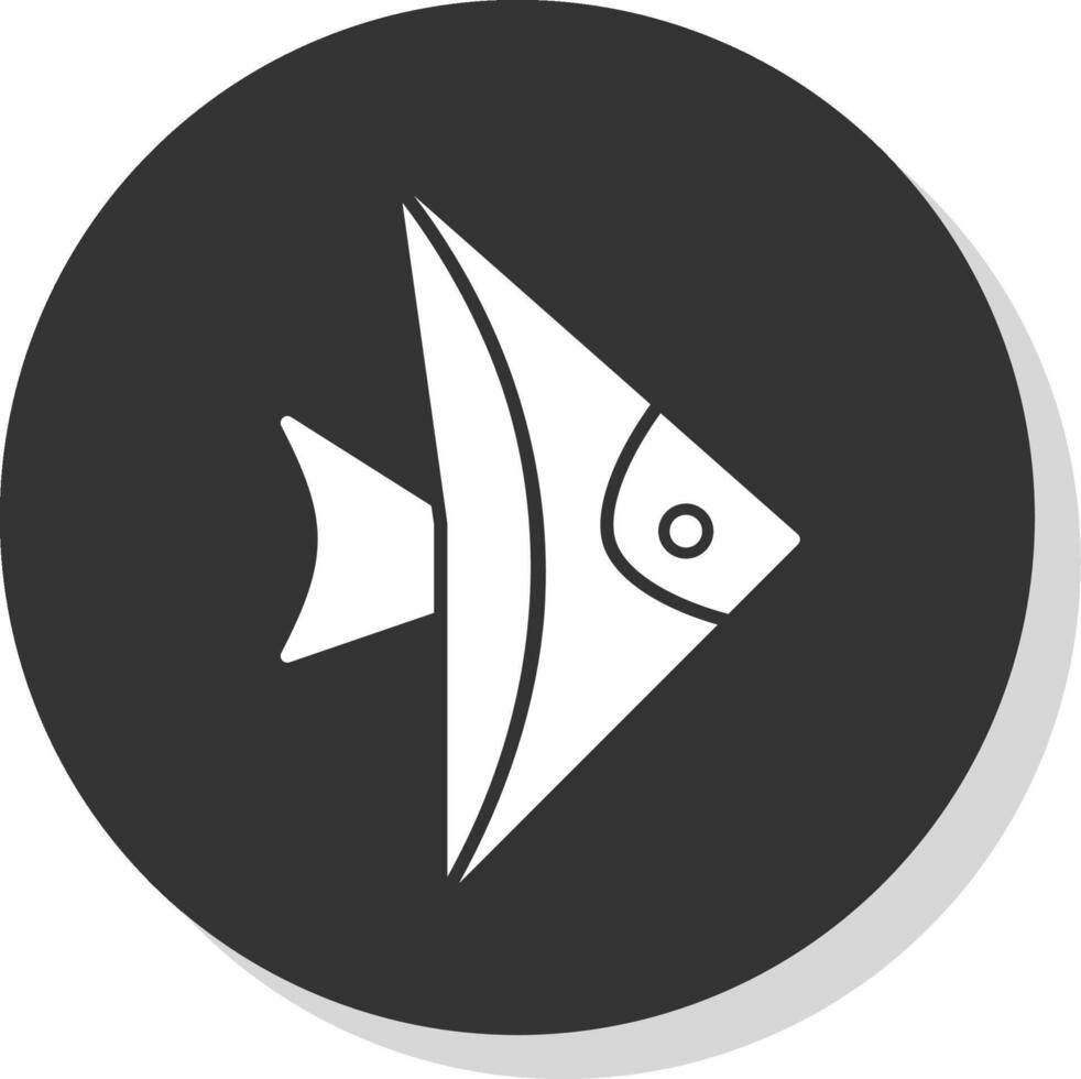 pescado glifo gris circulo icono vector