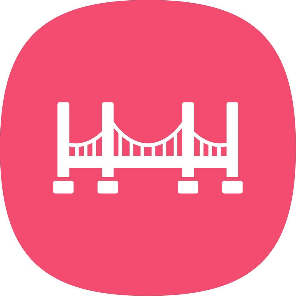 Bridge Glyph Curve Icon vector