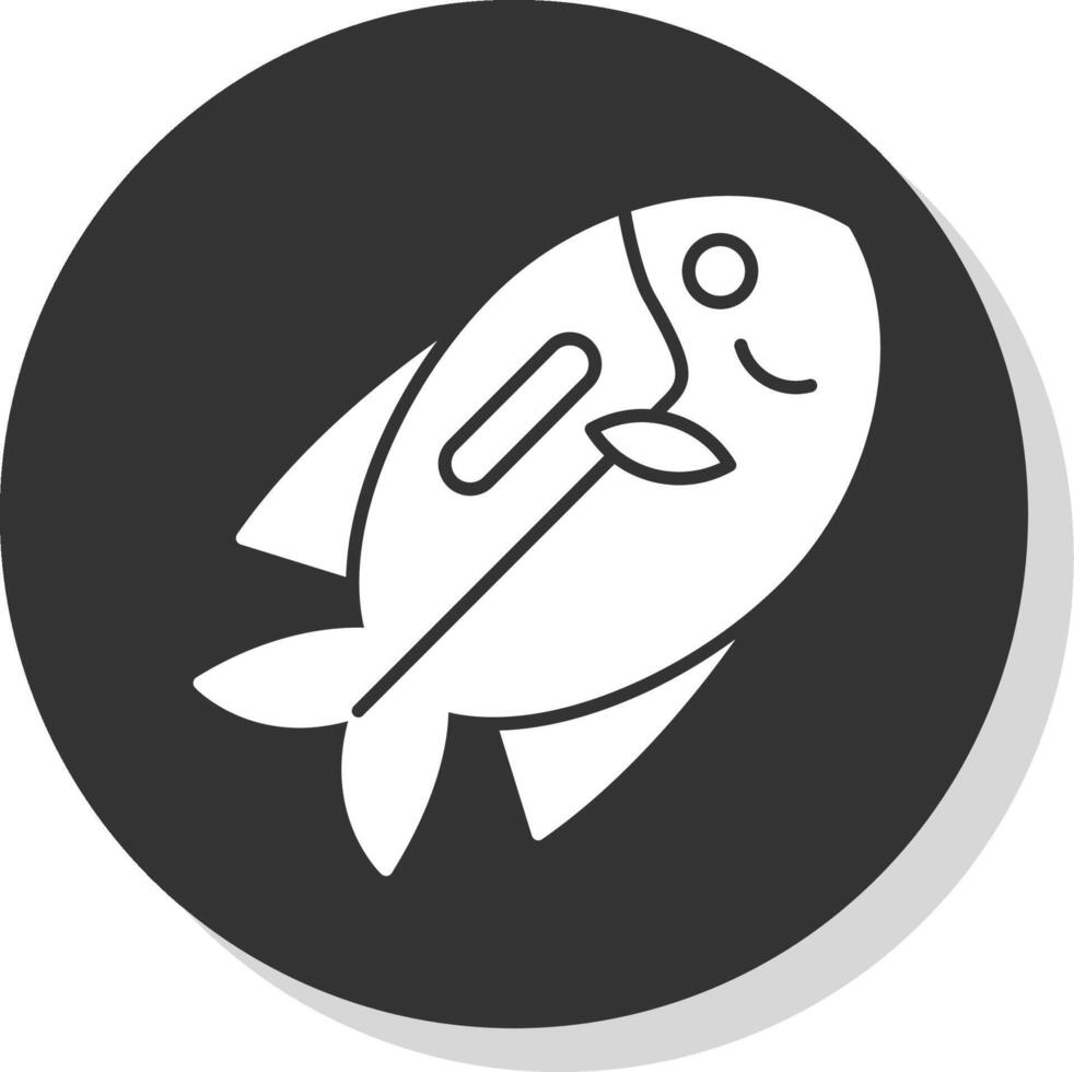 Surgeonfish Glyph Grey Circle Icon vector