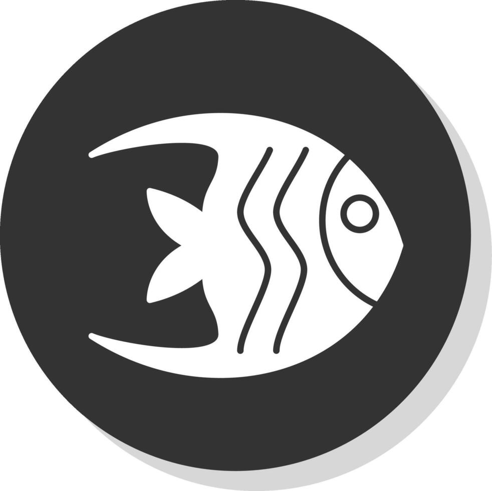 Angelfish Glyph Grey Circle Icon vector