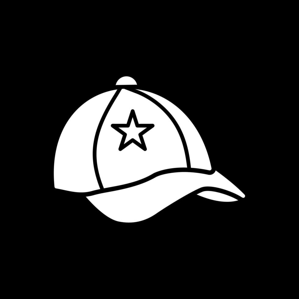 Cap Glyph Inverted Icon vector
