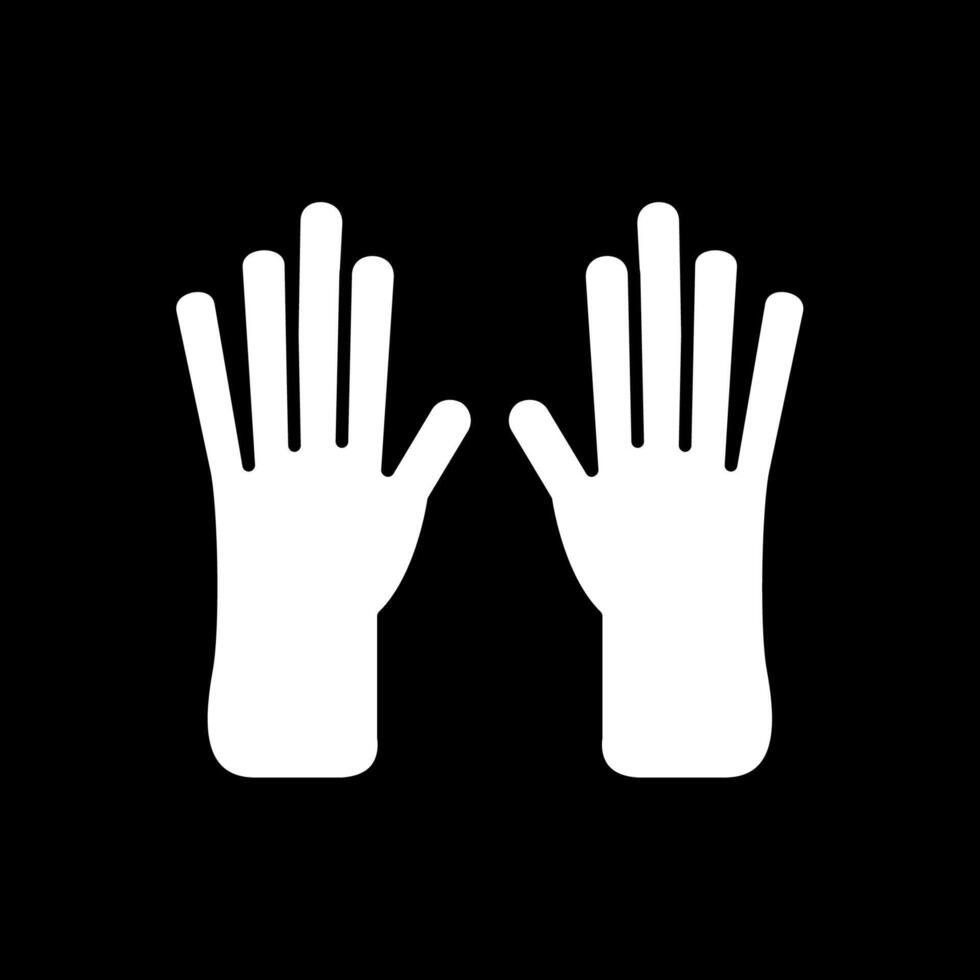 Leather Gloves Glyph Inverted Icon vector