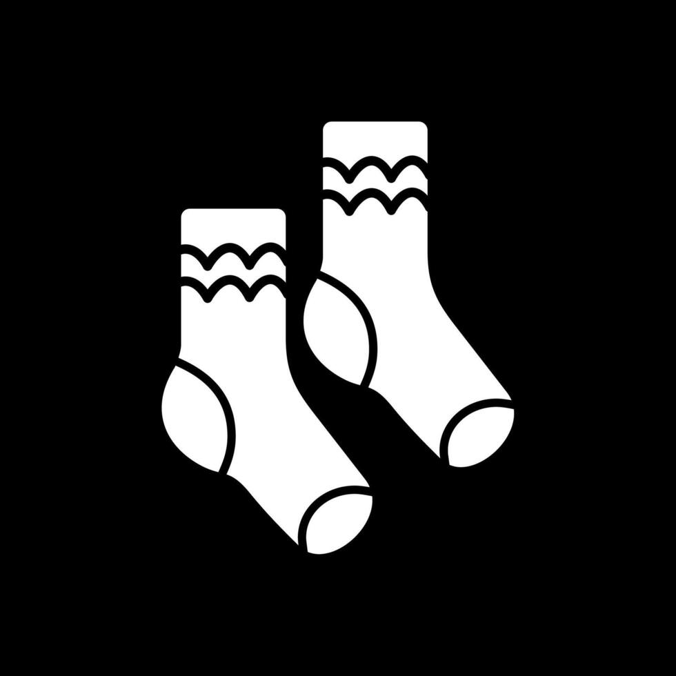 Pair of Socks Glyph Inverted Icon vector